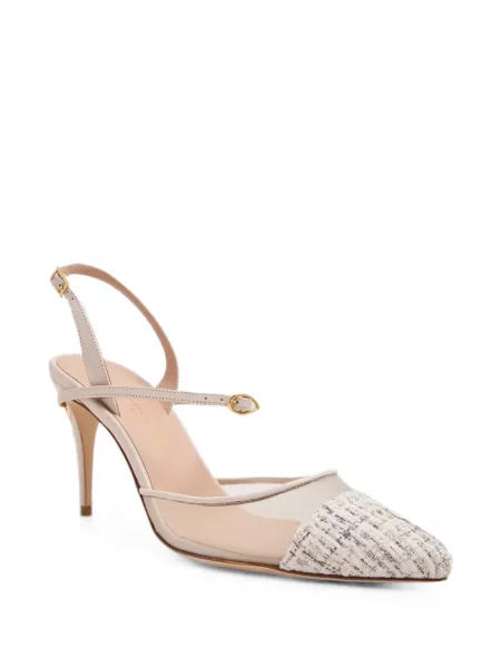Pantofi cu toc Jennifer Chamandi slingback alb