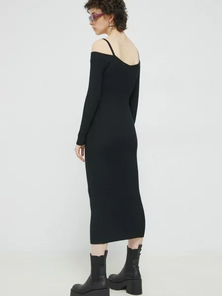 Šaty Abercrombie & Fitch midi černá