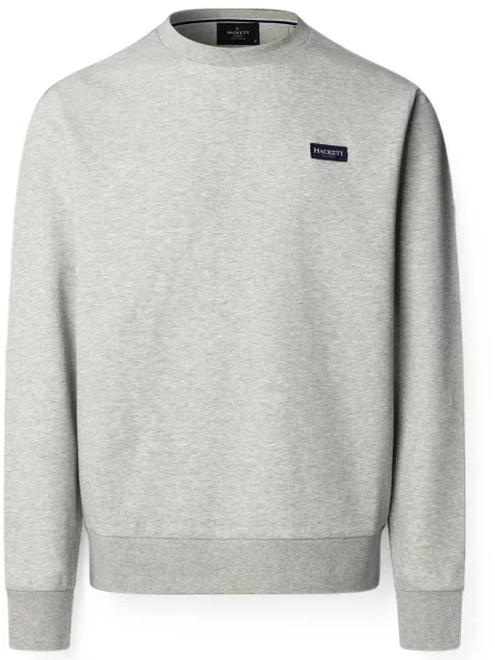 Pulover Hackett London cu decolteu rotund gri