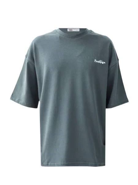 VAMOS CLO Tricou Frangipani gri / lila alb