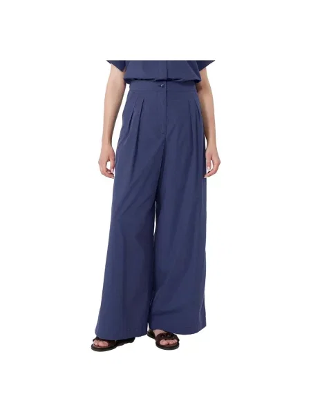 Weekend Max Mara Kalhoty Marlene Benda tmavě modrá