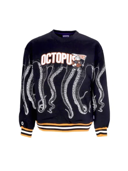 Lekka bluza Octopus z okrągłym dekoltem czarna