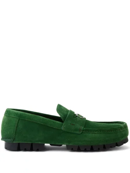 Pantofi loafer Ferragamo din piele de căprioară verde