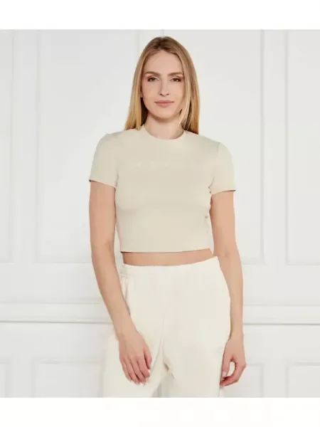 Tricou | Cropped Fit bej