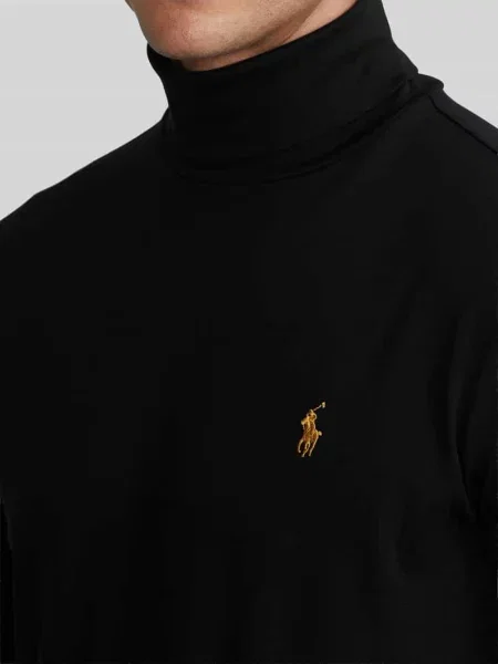 Półgolf o kroju regular fit z czystej bawełny Polo Ralph Lauren czarny
