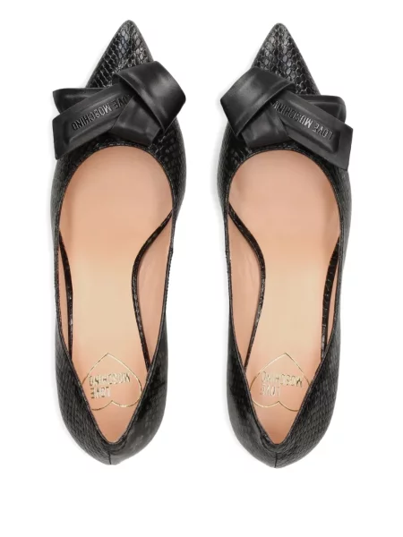 Pantofi cu toc Love Moschino cu funde negru