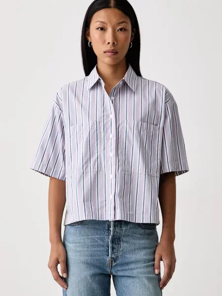 Levi's cămașă de damă din HARLIE SS CROPPED violet