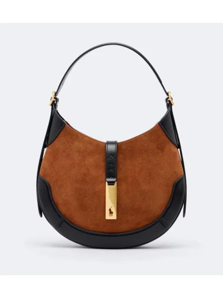 Tricou polo Polo Ralph Lauren din piele de căprioară maro