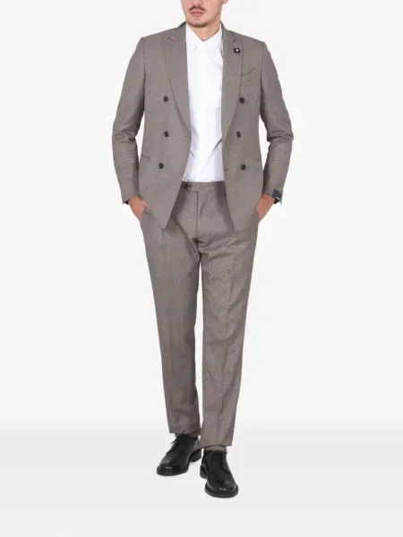 Costum Lardini în carouri de costum maro