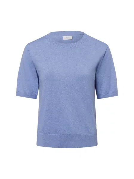 Fynch-Hatton sweter z krótkim rękawem i zawartością jedwabiu Kobiety marmurkowy S niebieski