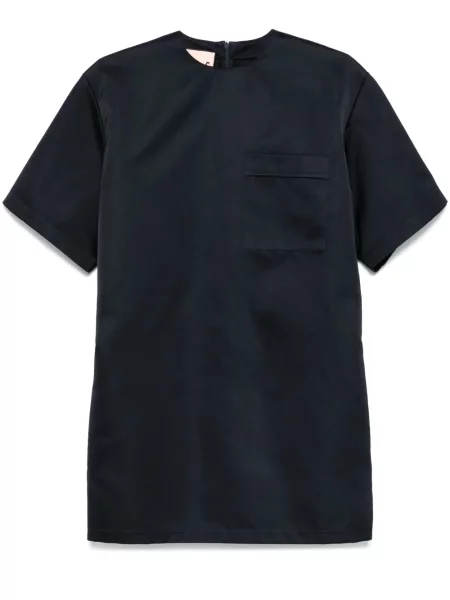 Rochie mini Plan C din satin de costum albastru