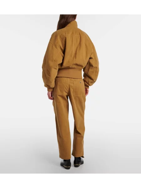 Pantaloni Marant Etoile din țesătură twill bej