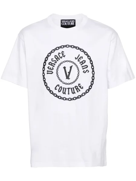 Tricou Versace Jeans Couture cu imagine alb