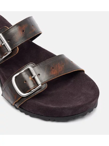 Sandale Dries Van Noten din piele de căprioară maro