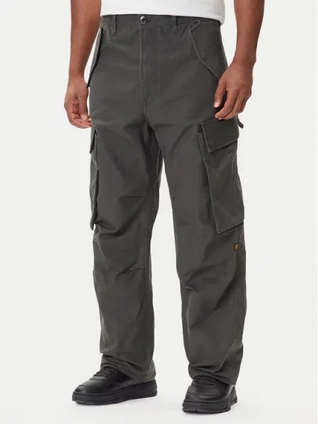 G-Star Raw Medžiaginės kelnės Straight Fit pilka