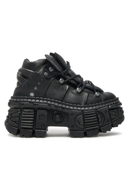 Kožené čižmy New Rock čierna