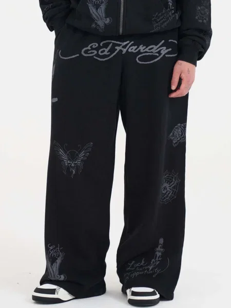 Ed Hardy Pantaloni gri negru