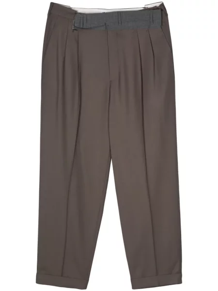 Pantaloni Magliano plisate maro
