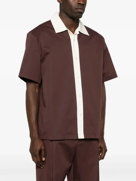 Cămașă Jil Sander scurtă maro