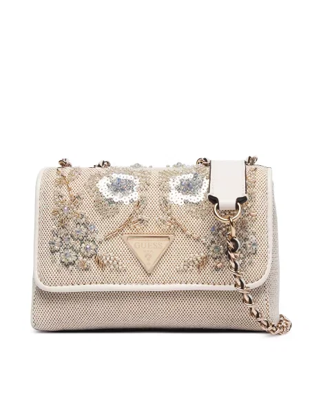 Guess Geantă Giully II Mini Bej alb