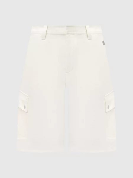 Льняные шорты Off-white бежевые