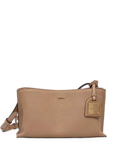 Geanta crossbody Dkny cu autograf maro