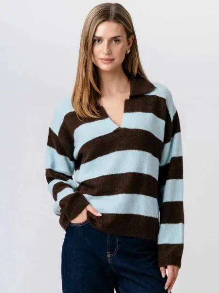 TEESHOPPEN Pulover Nora Knit deschis albastru