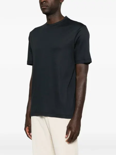 Tricou Canali cu decolteu rotund albastru