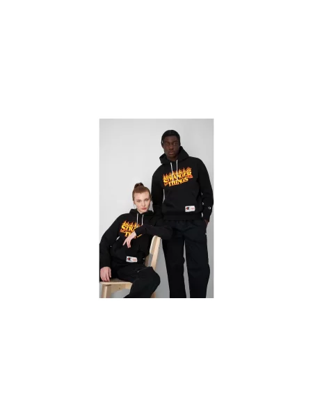 Champion x Stranger Things Hoodie Mężczyźni Bluzy i bluzy z kapturem Champion Size: M czarny