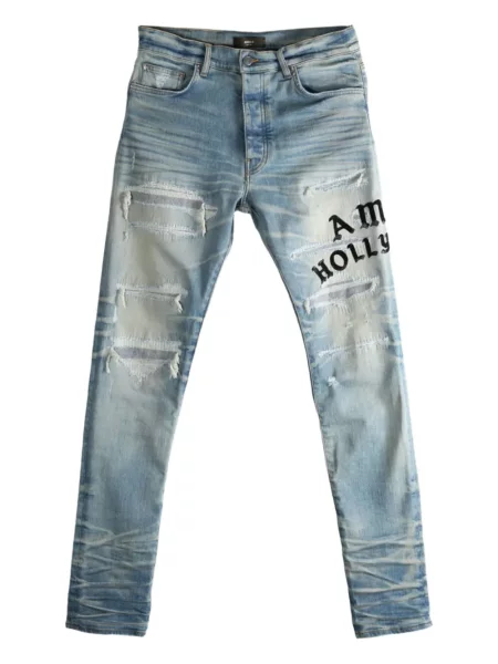 Blugi Amiri cu broderie maro