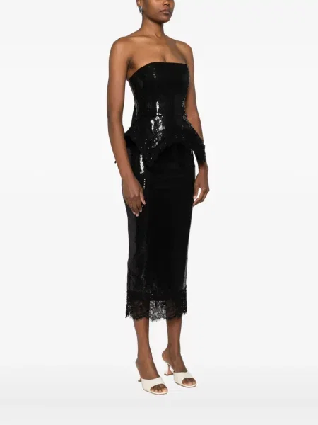 Cu peplum top Nissa cu paiete negru