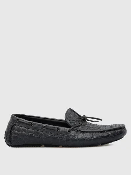 Кожаные мокасины Bottega Veneta синие