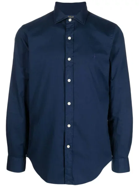Cămașă Polo Ralph Lauren de in lungă albastru