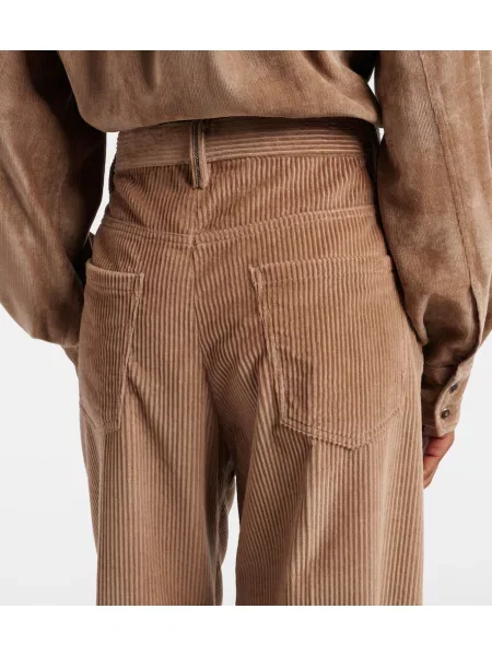 Pantaloni Brunello Cucinelli de catifea cord bej