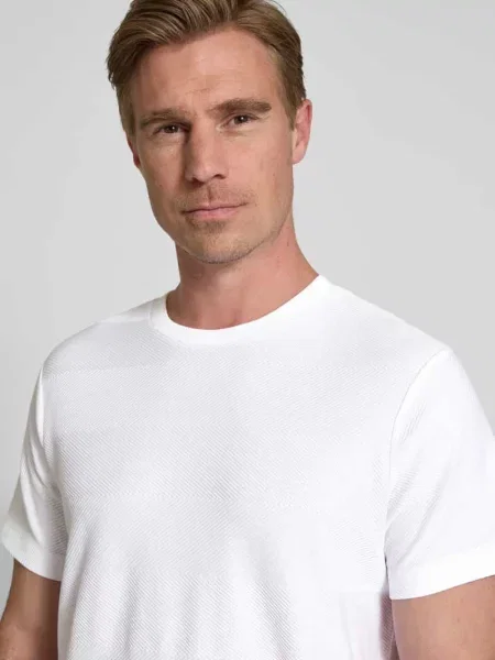 T-shirt z fakturowanym wzorem model ‘Ismet’ Joop! Jeans biała