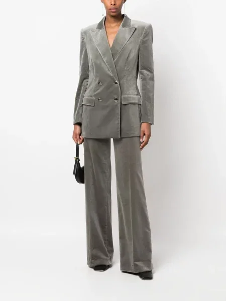 Pantaloni Alberta Ferretti de catifea gri