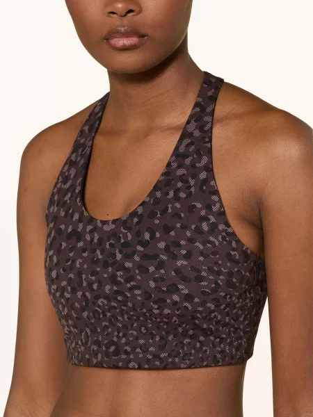 Sweaty Betty Sportovní Podprsenka Power Racer tmavě hnědá / světle hnědá černá