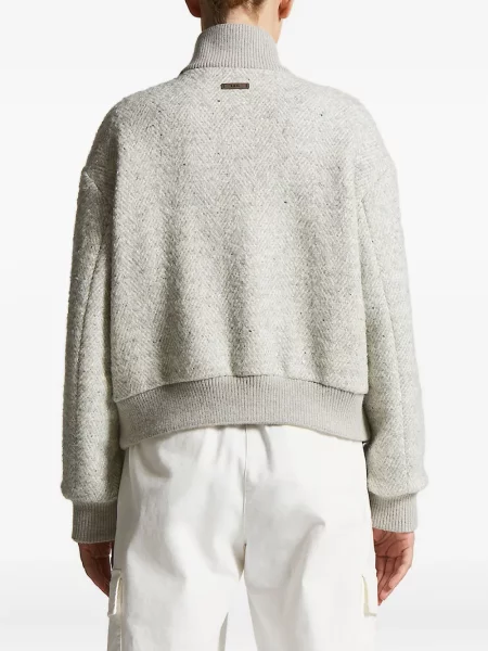 Geacă bomber Peserico cu model herringbone gri