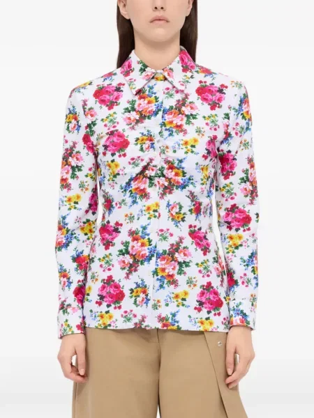 Cămașă Msgm cu model floral alb