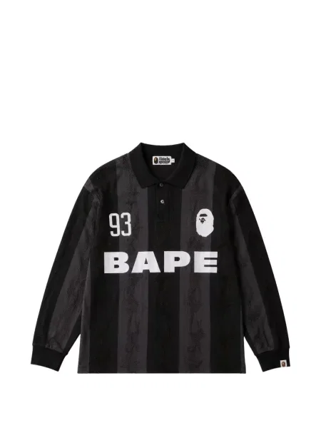 Tricou polo A Bathing Ape® cu imagine negru