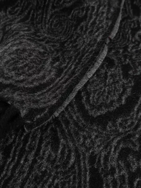 Κασκόλ Etro με κρόσσια paisley ζακάρ μαύρο
