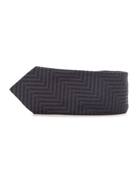 Jedwabny krawat Emporio Armani z logo czarny