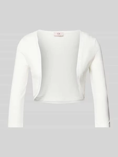 Bolerko z mieszanki z rękawem o dł. V.m. biała