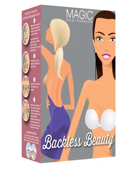 Magic Bodyfashion Push-Up Podprsenka Backless Beauty Bez Zadního Dílu černá