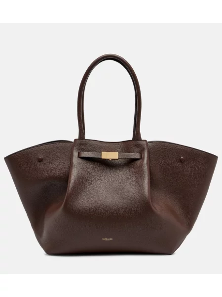 Geantă shopper Demellier din piele maro
