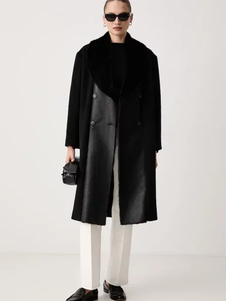 Palton Twinset de lână elegant negru