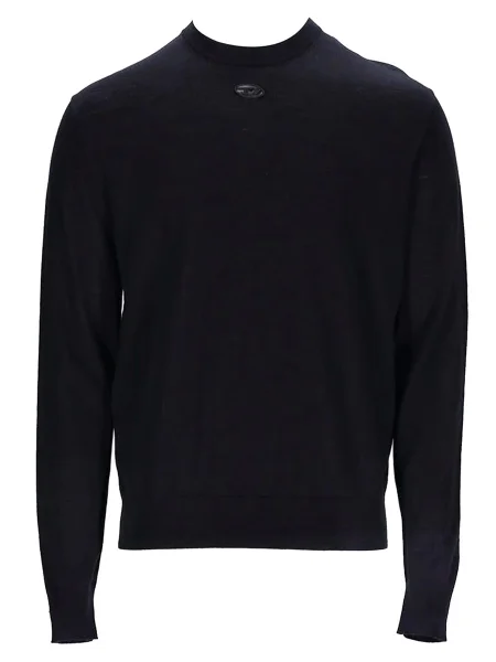 Pulover Diesel z okroglim izrezom črna