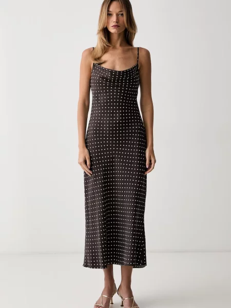 Guess rochie lenjerie intimă cu vâscoză AKILINA maro