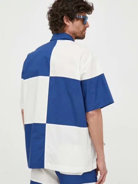 Tričko United Colors of Benetton tmavomodrá relaxed s klasickým límcem