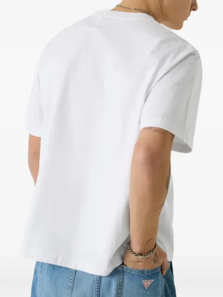 Tricou Guess cu autograf alb